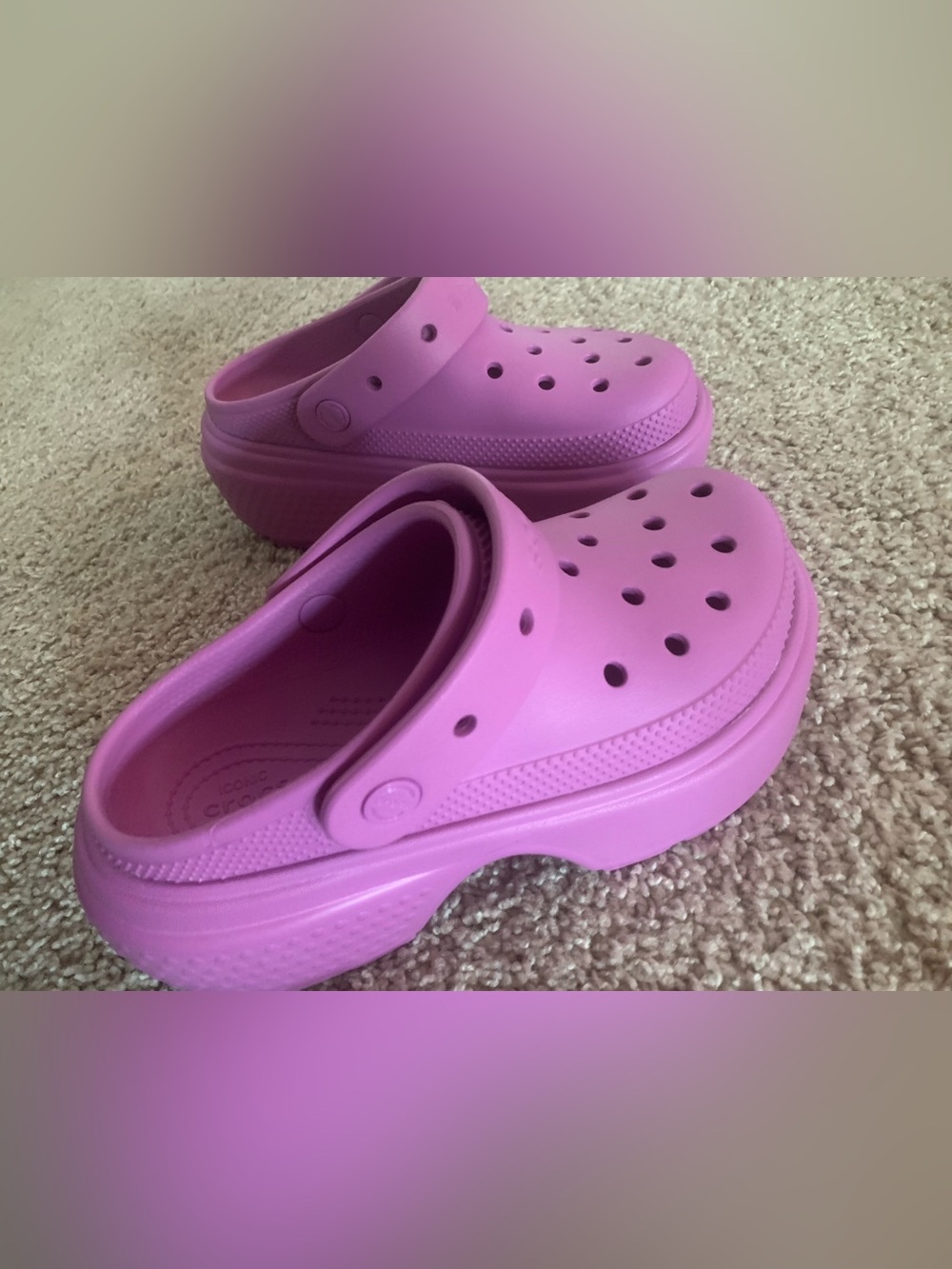 NWT Crocs Pink Bubble Stomp Clog